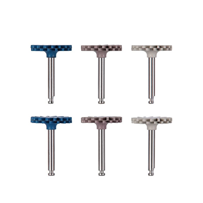 N.C 6Pcs Dental Rubber Polisher Composite Resin Polishing Wheel Spiral Flex Polishier Diamond System RA Disc Kit 14mm - Image 5